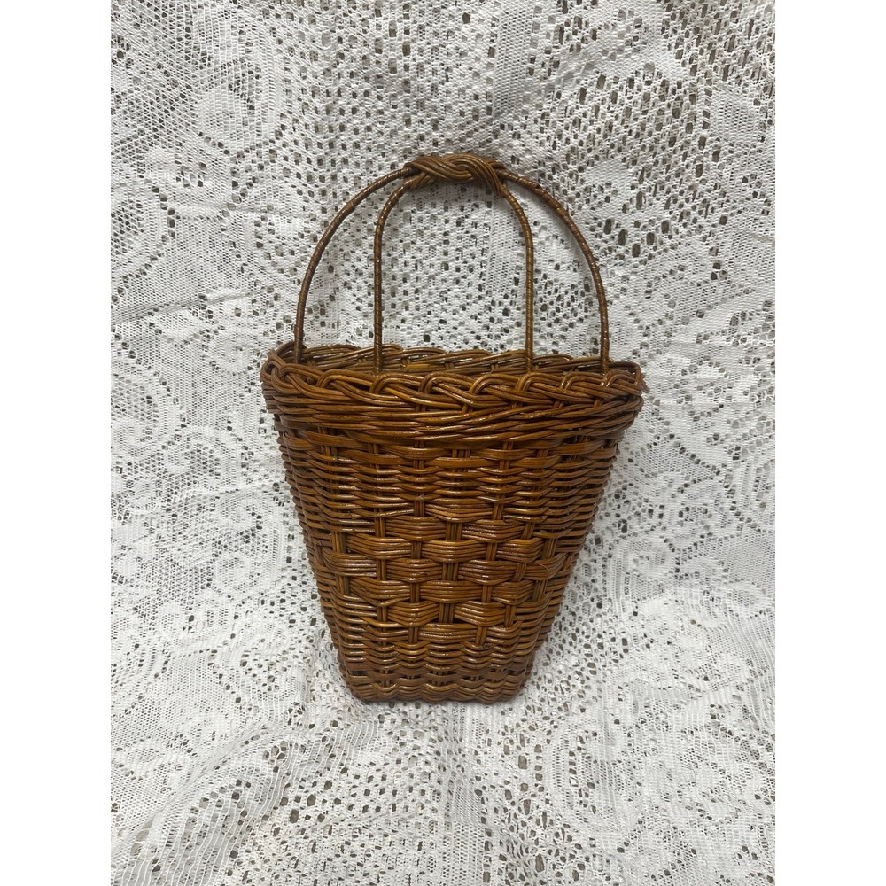 woven hanging wall basket farmhouse